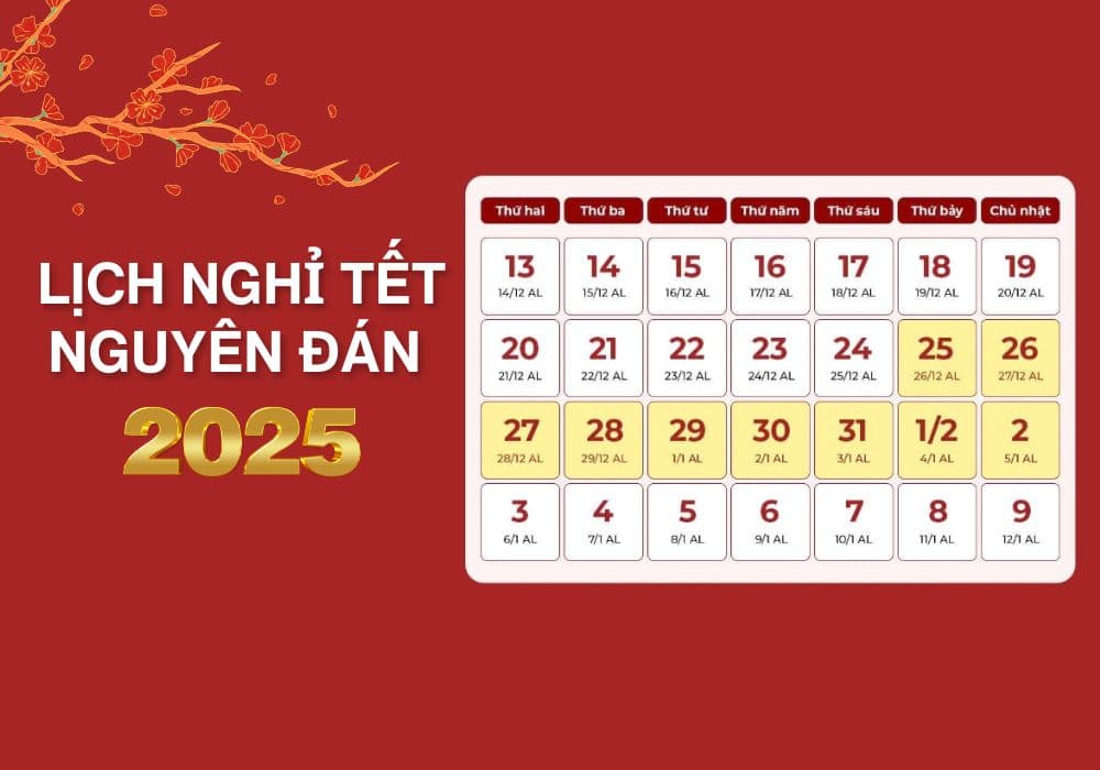 [Chính thức] Lịch nghỉ Tết Nguyên đán 2025 được nghỉ mấy ngày?