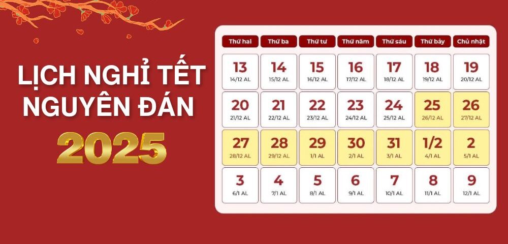 Lịch nghỉ Tết 2025 chính thức